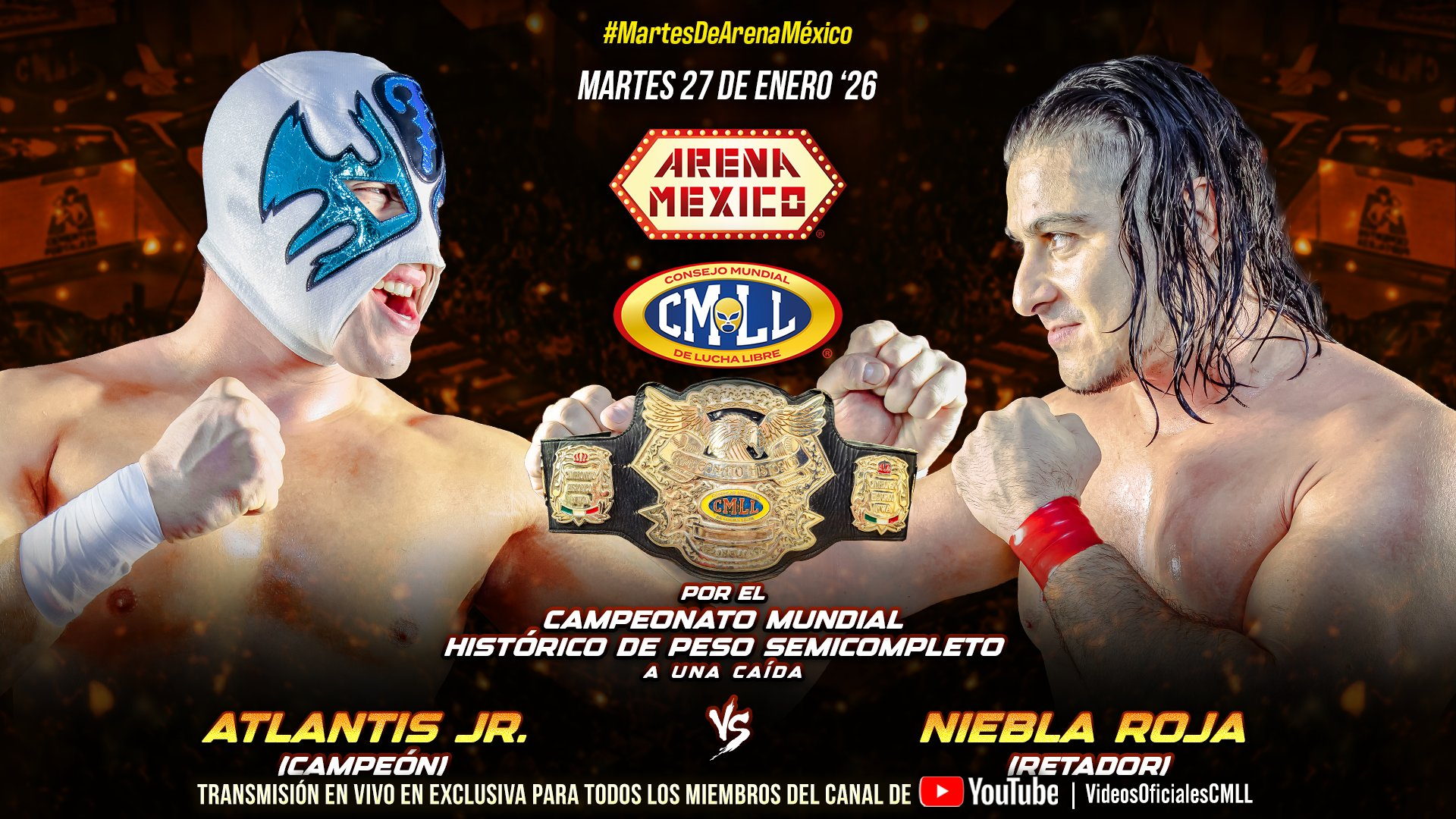 CMLL Martes de Arena Mexico Results (1/27/2026)