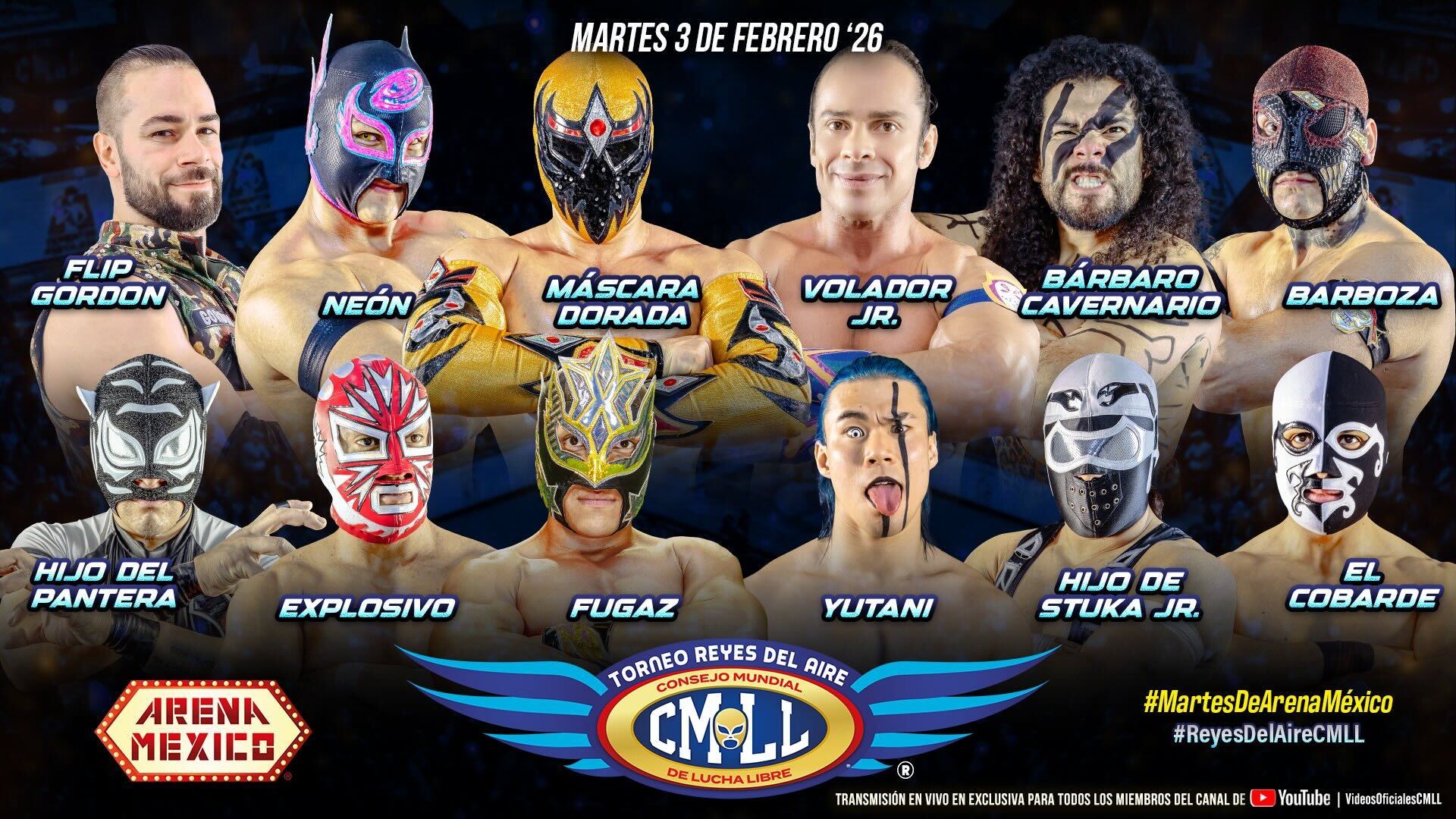 CMLL Martes de Arena Mexico Results (2/3/2026): Reyes del Aire Match, Místico & Xelhua Team Up, More