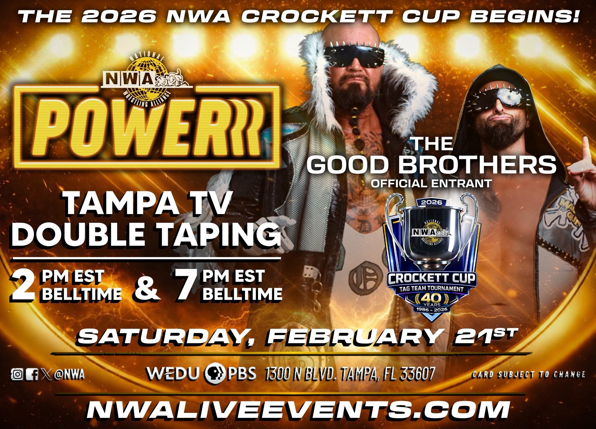 The Good Brothers Announced for 2026 NWA Crockett Cup
