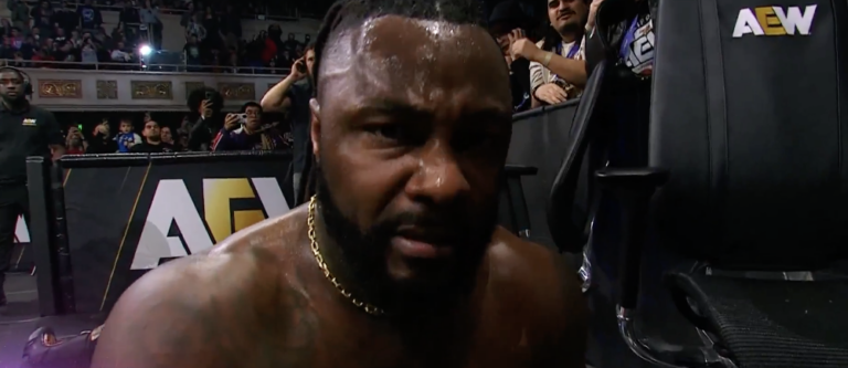 Swerve Strickland Lays Out Kenny Omega With Vertebreaker Through Table On AEW Dynamite