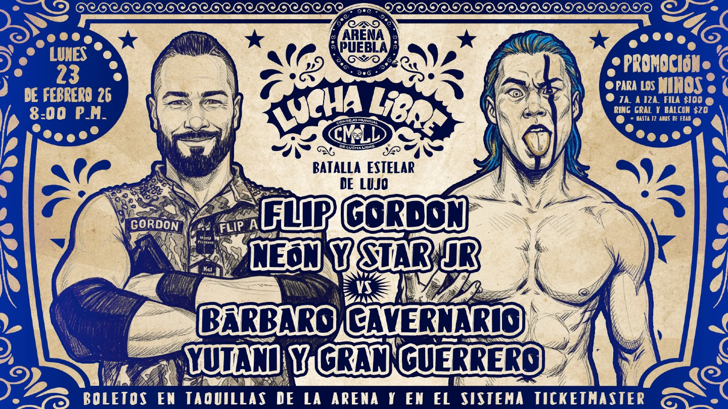 CMLL Lunes Clásico Results (2/23/2026): Flip Gordon, Neón, Bestias del Diablo, More