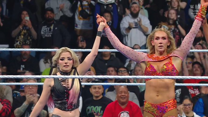 Charlotte Flair and Alexa Bliss on WWE SmackDown