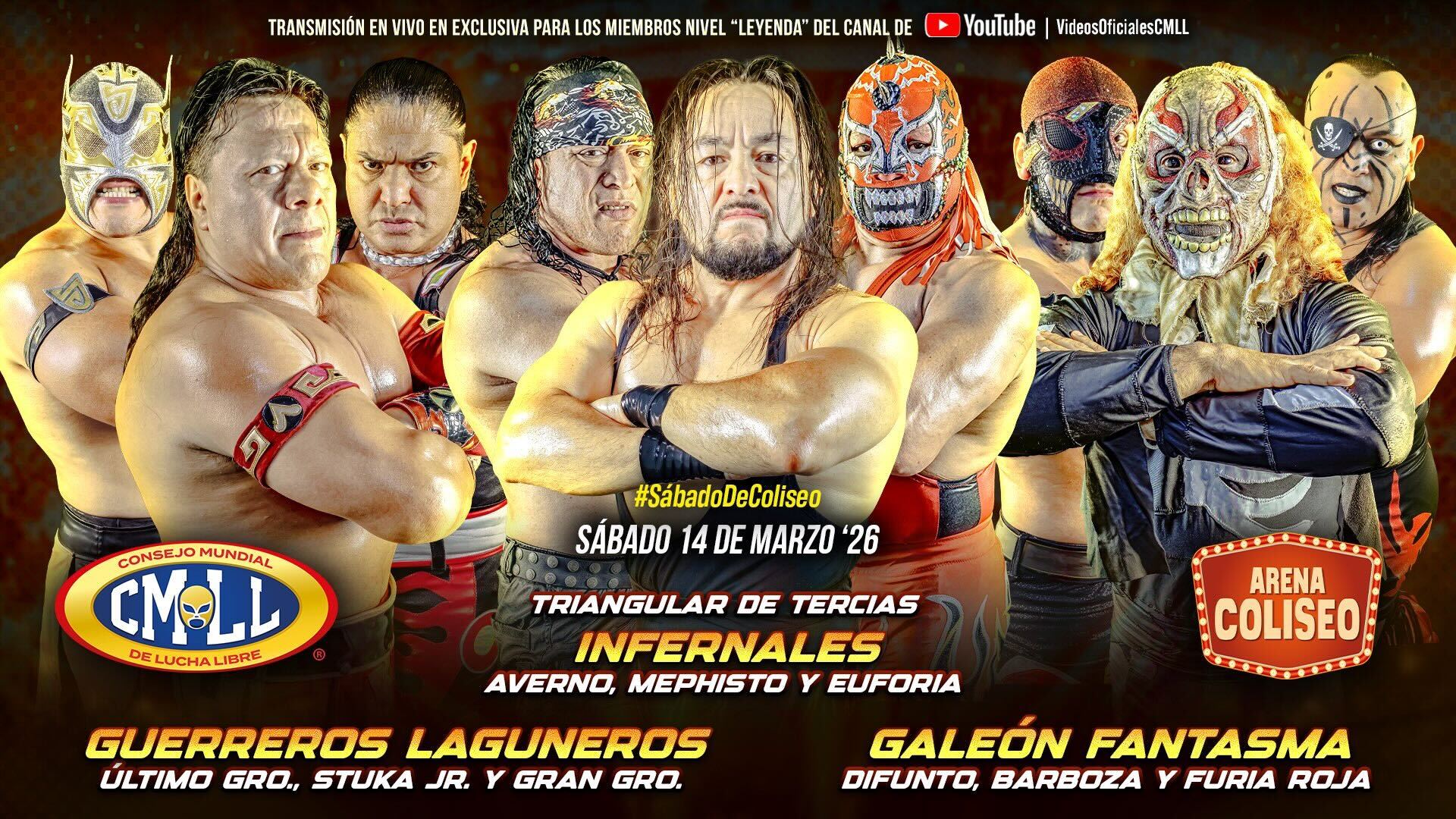 CMLL Sábado De Coliseo Results (3/14/2026): Three Way Trios Match, Neón vs. Yutani, More