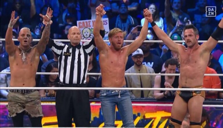 Darby Allin, Orange Cassidy & Roderick Strong Def. The Dogs In Tornado Trios Match At AEW Revolution