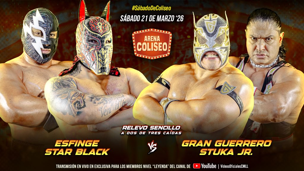 CMLL Sábado De Coliseo Results (3/21/2026): Fuerza Tapatía vs. Guerreros Laguneros, Torneo Cibernético, Neón, More