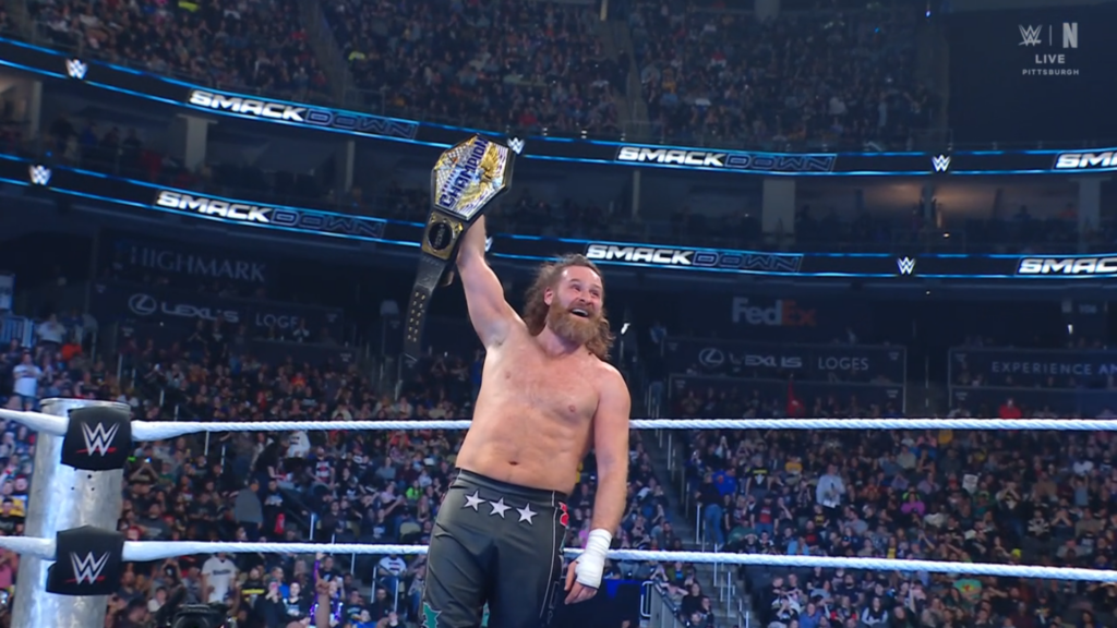 Sami Zayn gewinnt den WWE United States Titel bei WWE SmackDown am 27.03.