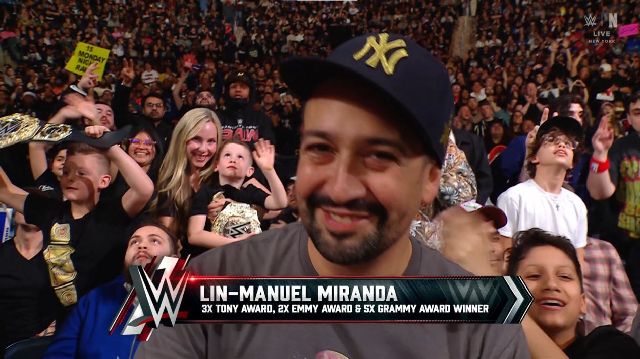 Lin-Manuel Miranda, Jeff Ross, Elle Duncan In Attendance At WWE Raw