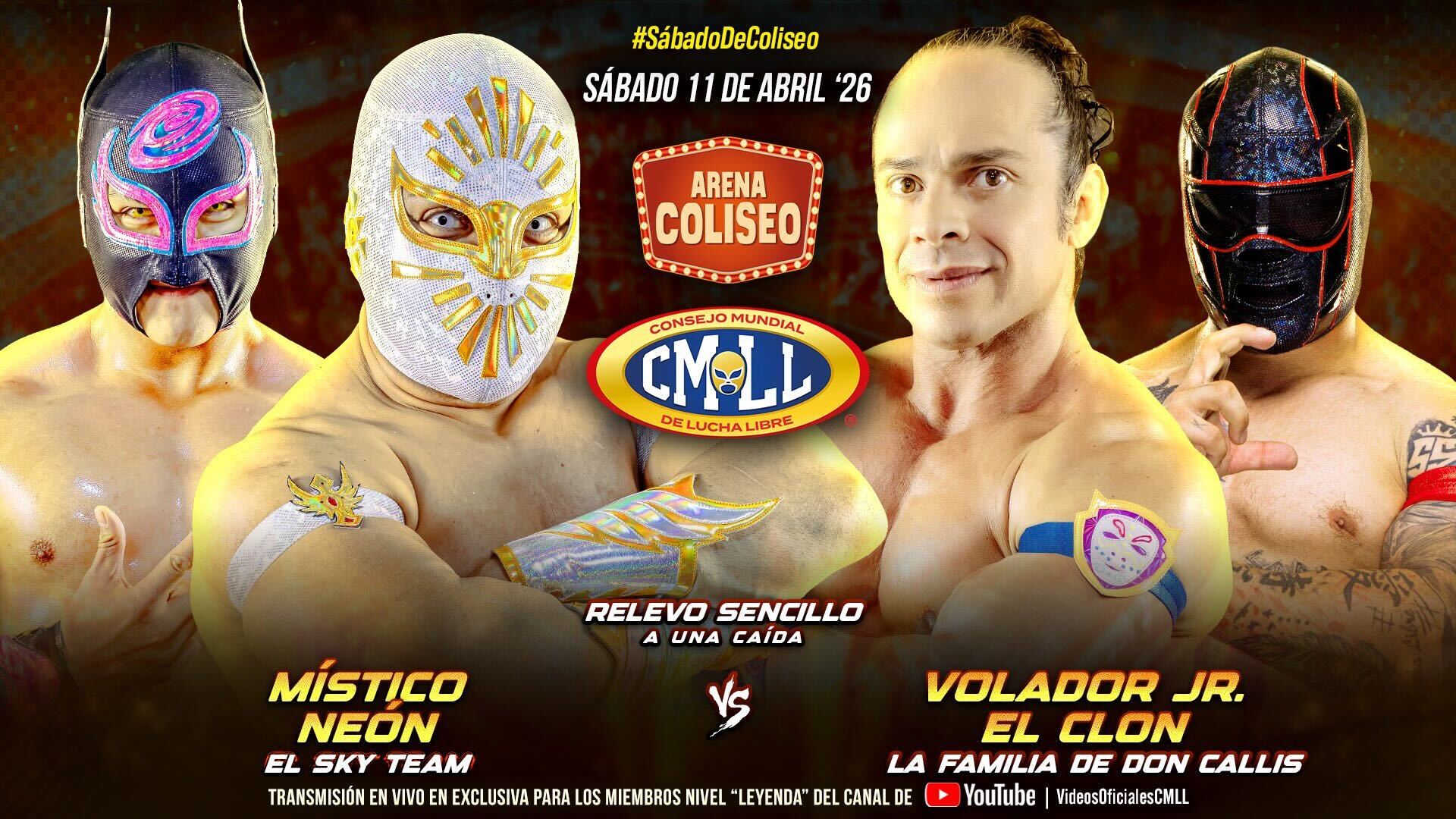 CMLL Sábado de Coliseo Results (4/11/2026)
