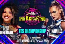 Willow Nightingale Kamille TBS Championship match at AEW Dynamite Spring BreakThru