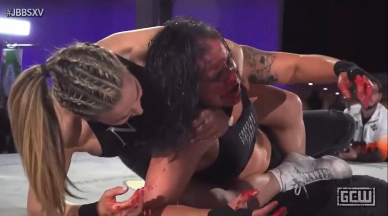 Nattie Bloodies Shayna Baszler, Wins By Countout At Bloodsport XV