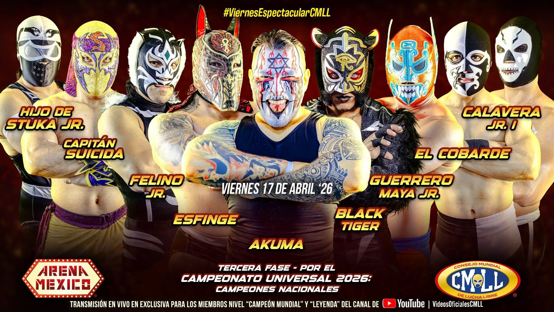 CMLL Viernes Espectacular Results (4/17/2026): Black Tiger Advances to CMLL Universal Championship Finals