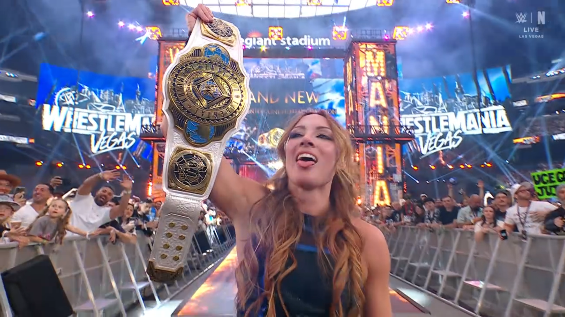 Becky Lynch with the WWE Women's Intercontinental Championship