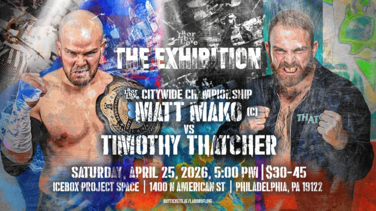 Labor of Love The Exhibition Results (4/25): Timothy Thatcher, Lee Moriarty, Daisuke Sasaki Compete