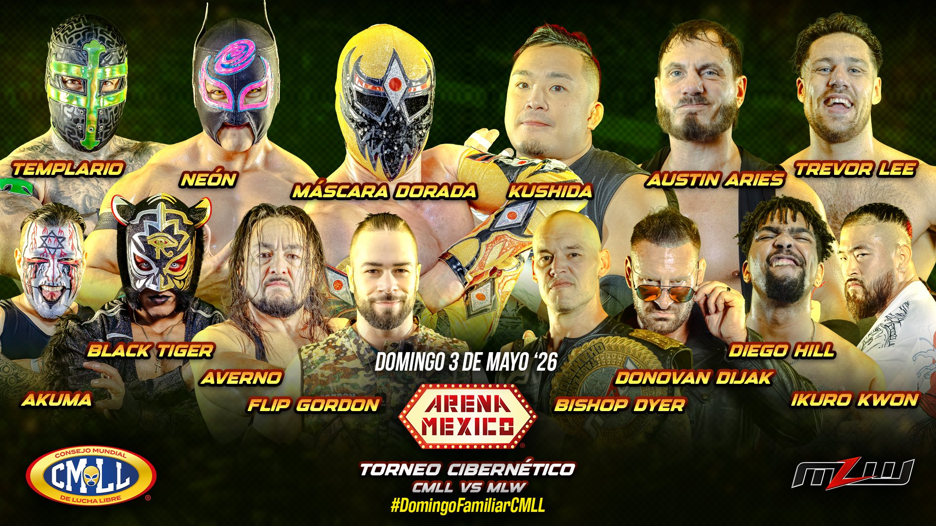 CMLL Domingo Familiar Results (5/3/2026): CMLL vs. MLW Torneo Cibernético Headlines The Show, More