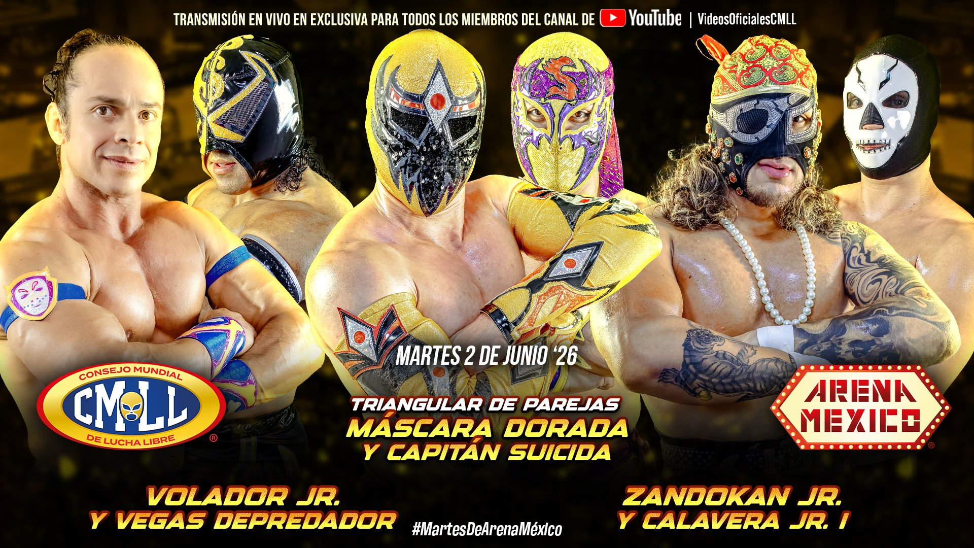 CMLL Martes de Arena Mexico Results (6/2/2026)