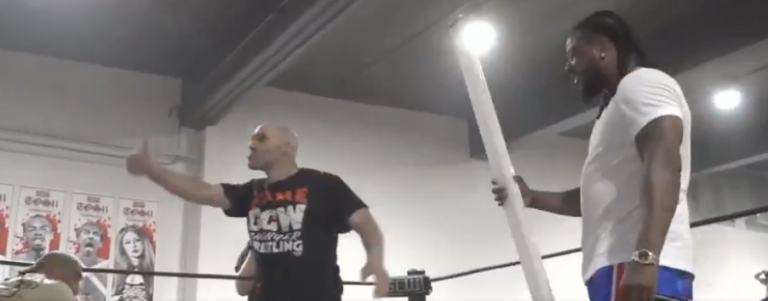 Fetty Wap Hits Tony Deppen With A Bundle Of Light Tubes At GCW TOS