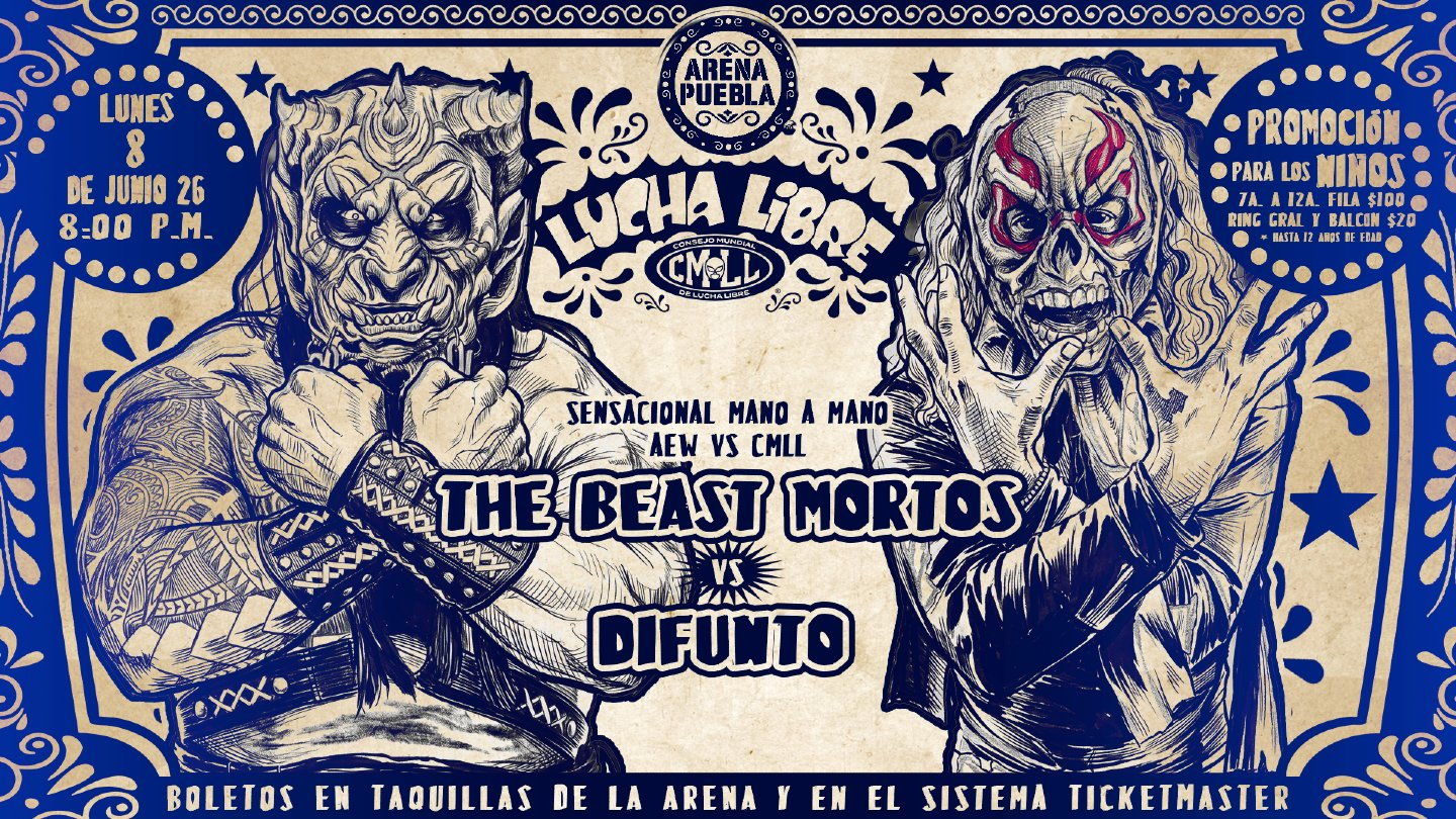 CMLL Lunes Clásico Results (6/8/2026): The Beast Mortos vs. Difunto, Komander, Villanos, More
