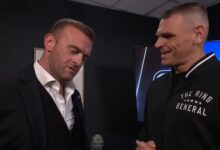 gunther telling nick aldis he wants sami zayn to be the special guest referee for his match against cody rhodes