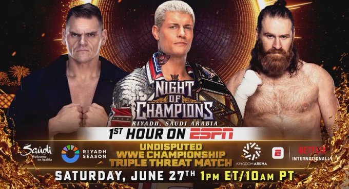 Cody Rhodes Set To Defend WWE Title Against Gunther & Sami Zayn At WWE Night Of Champions