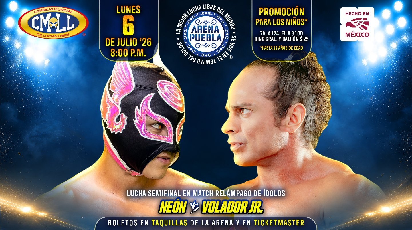 CMLL Lunes Clásico Results (7/6/2026): Neón vs. Volador Jr., Galeón Fantasma, Herederos, More