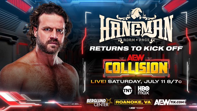 Hangman Adam Page Returns On 7/11 AEW Collision