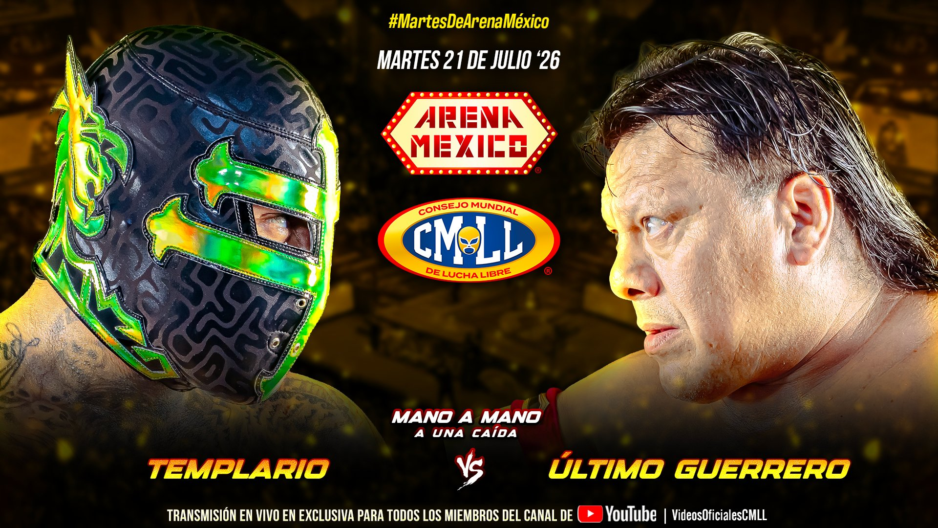 CMLL Martes de Arena Mexico Results (7/21/2026): Templario vs. Último Guerrero, Sky Team vs. The Beast Mortos & El Clon, More