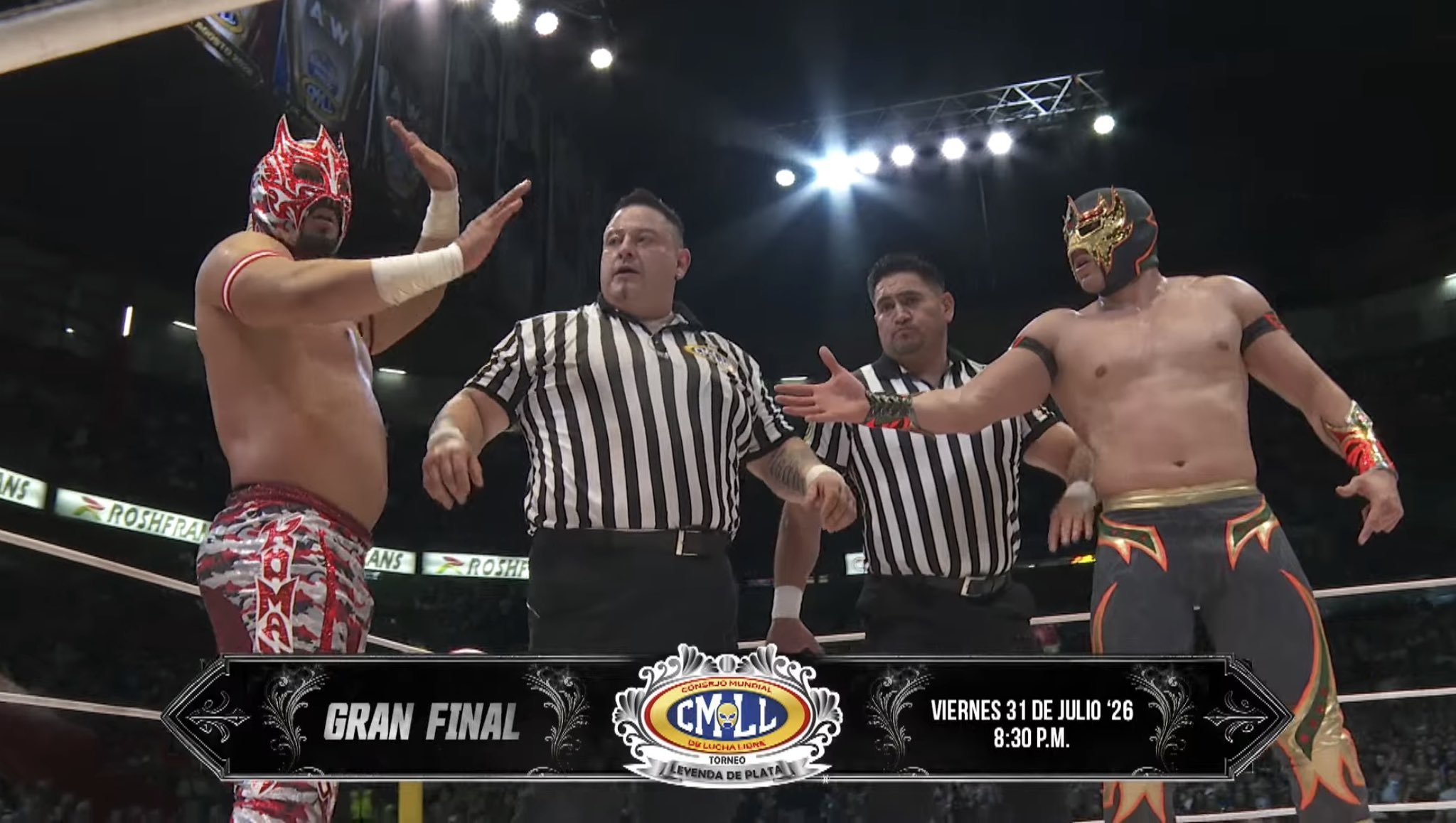 Máscara Dorada vs. Komander In CMLL Leyenda de Plata Finals Set