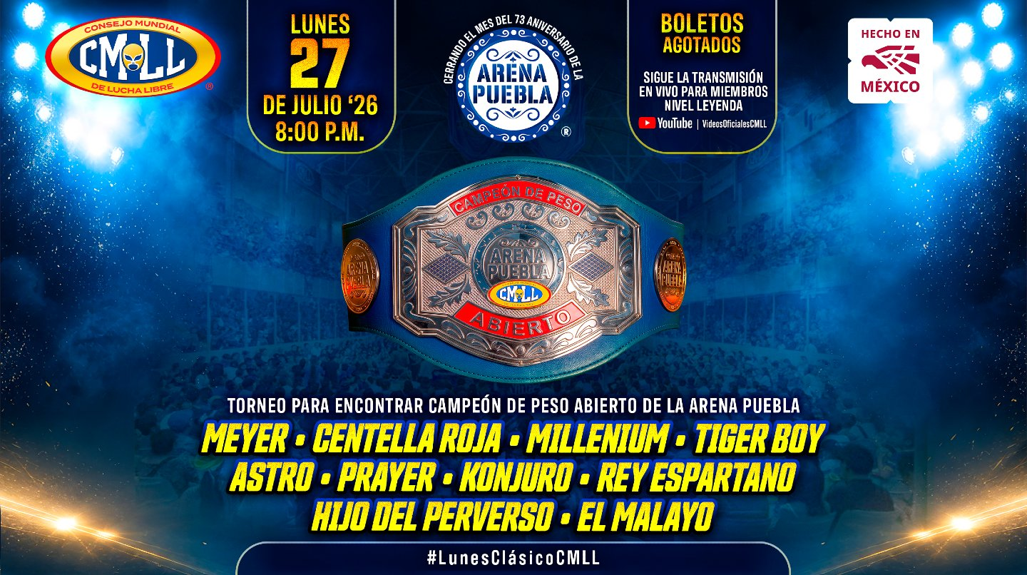 CMLL Lunes Clásico Results (7/27/2026)