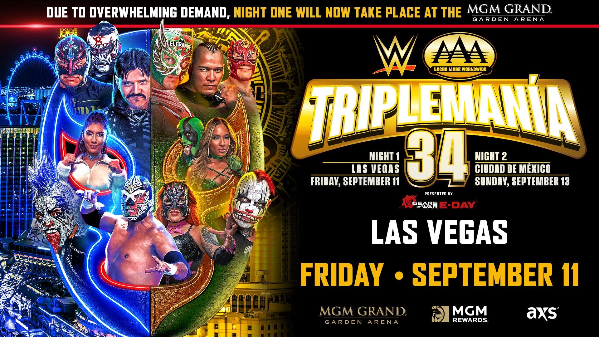 AAA Triplemania 34 Moving To MGM Grand Garden Arena Due To High Demand