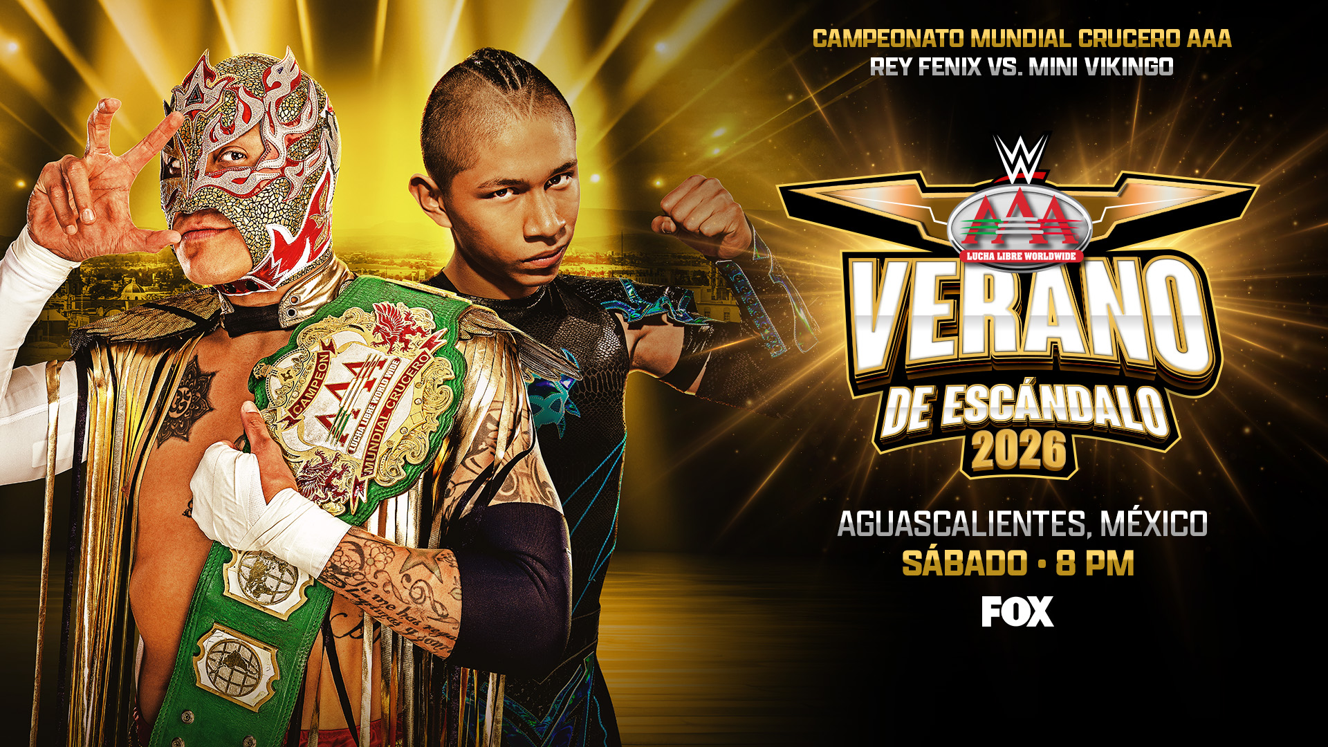 Viewing information and lineup for AAA Verano de Escándalo on August 1.