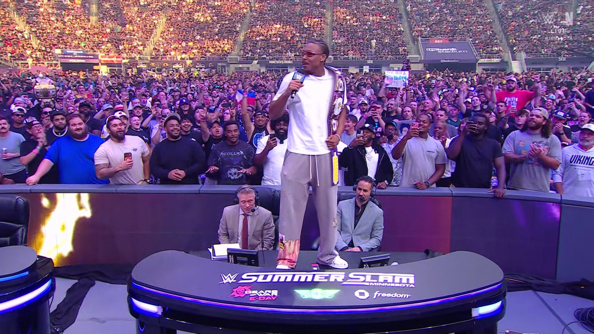 Justin Jefferson & NFL Minnesota Vikings, Rick Martel, Molly Holly, Killer Bees In Attendance At WWE SummerSlam Night Two