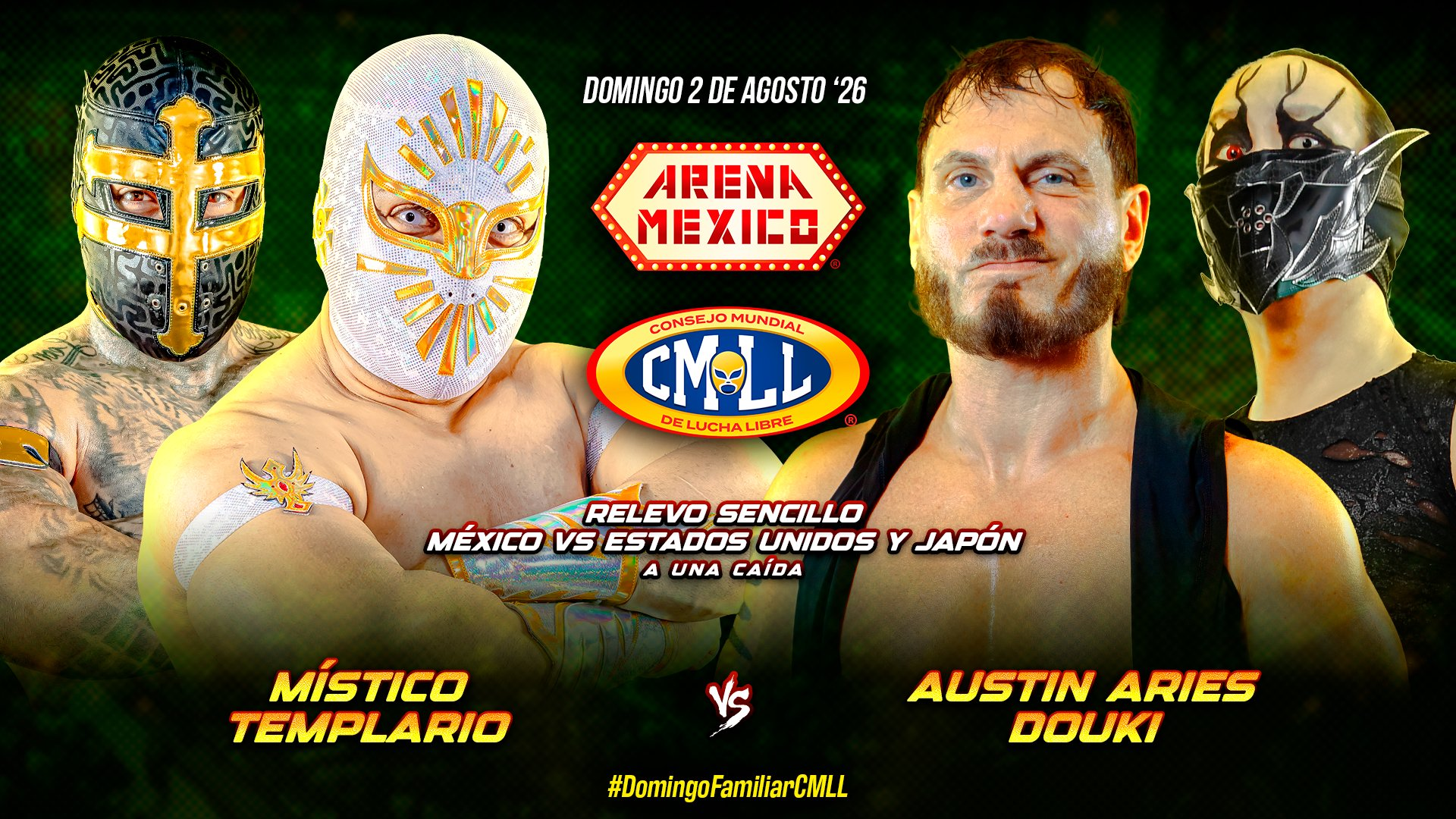 CMLL Domingo Familiar Results (8/2/2026): Místico Returns, Persephone, Hechicero, Douki, More