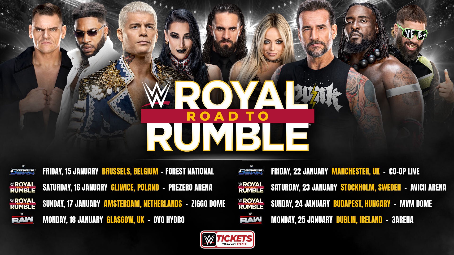 WWE Announces ‘Road To Rumble’ European Tour For January 2027