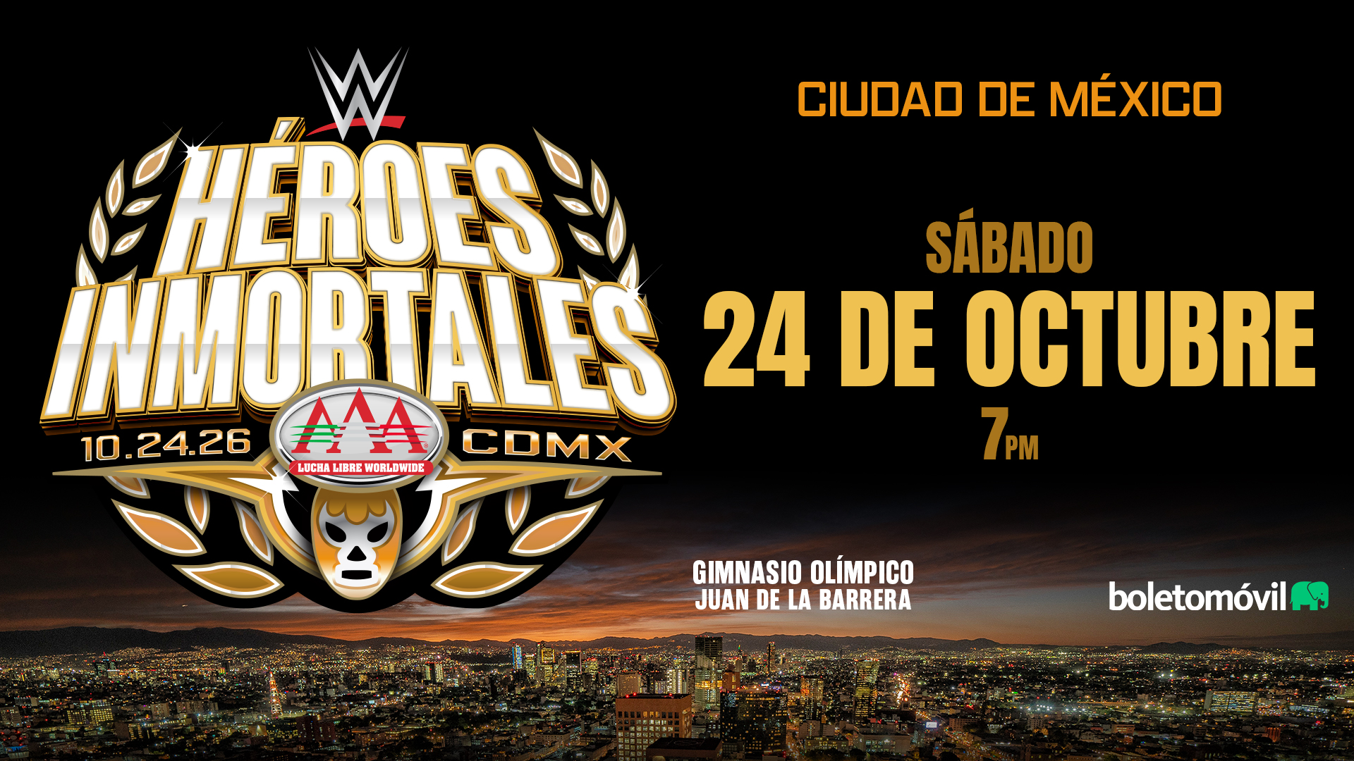 AAA Heroes Inmortales 2026 Scheduled For October 24th In Mexico City
