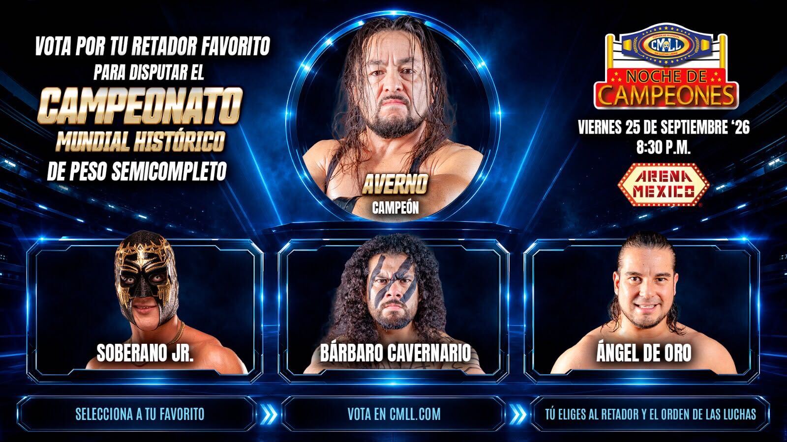CMLL Noche de Campeones Announced For September 25