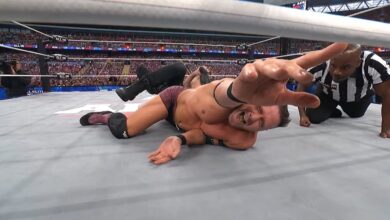 Jon Moxley taps out Nigel McGuinness at AEW All In