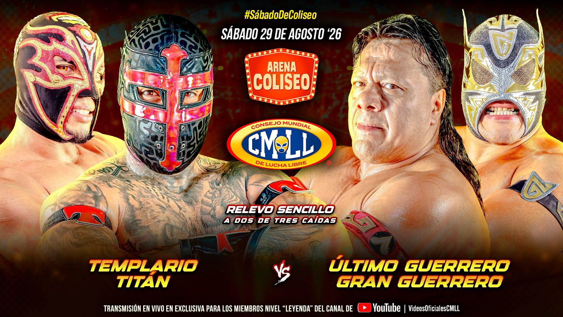 CMLL Sábado De Coliseo Results (8/29/2026)