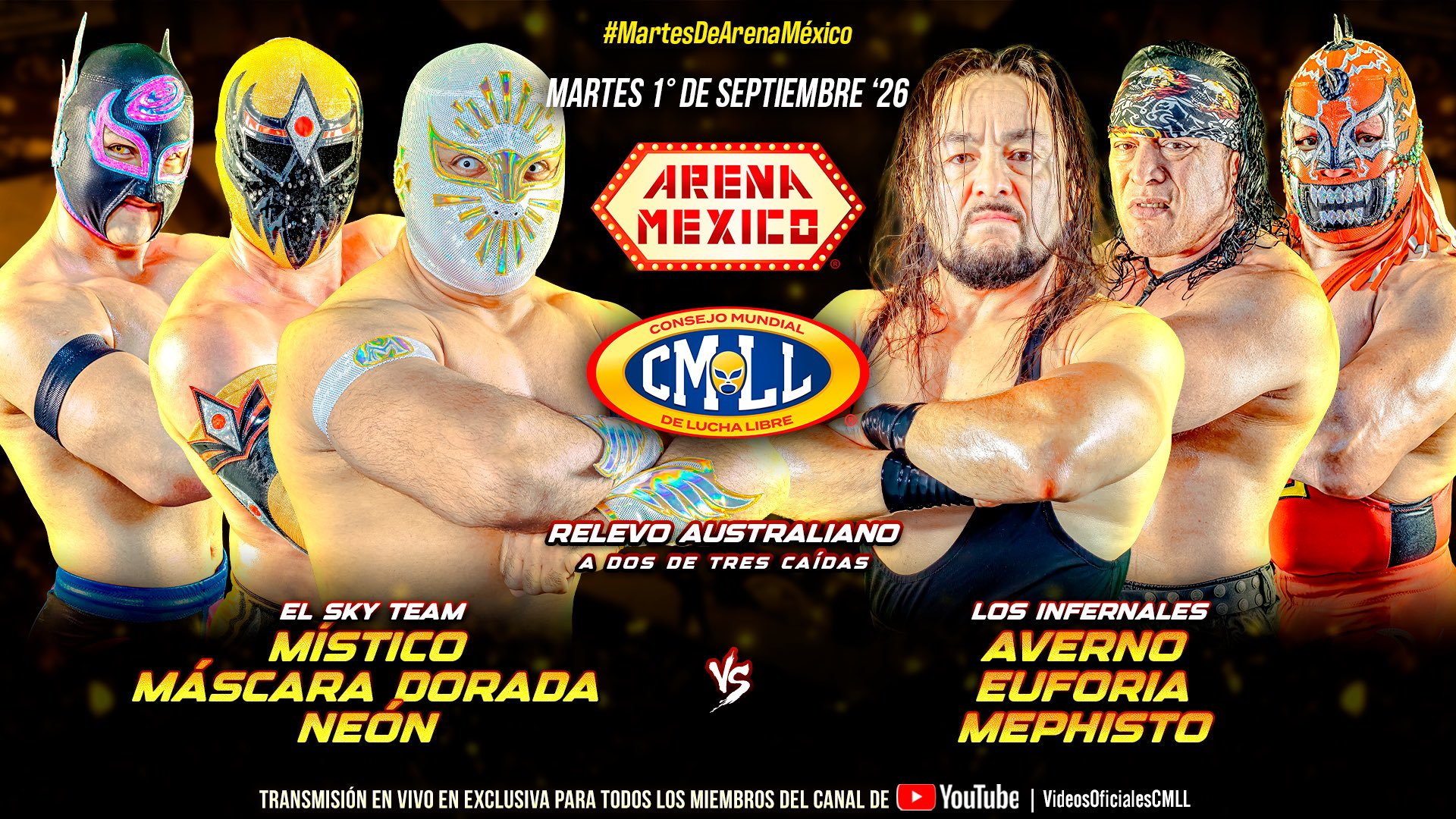 CMLL Martes de Arena Mexico Results (9/1/2026): Sky Team vs. Infernales, Guerrero Maya Jr., Persephone, More