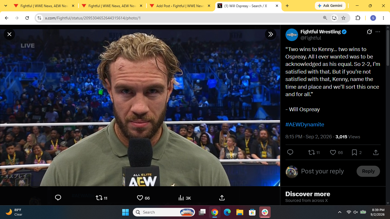 Will Ospreay prefiere hablar de AEW y no de WWE