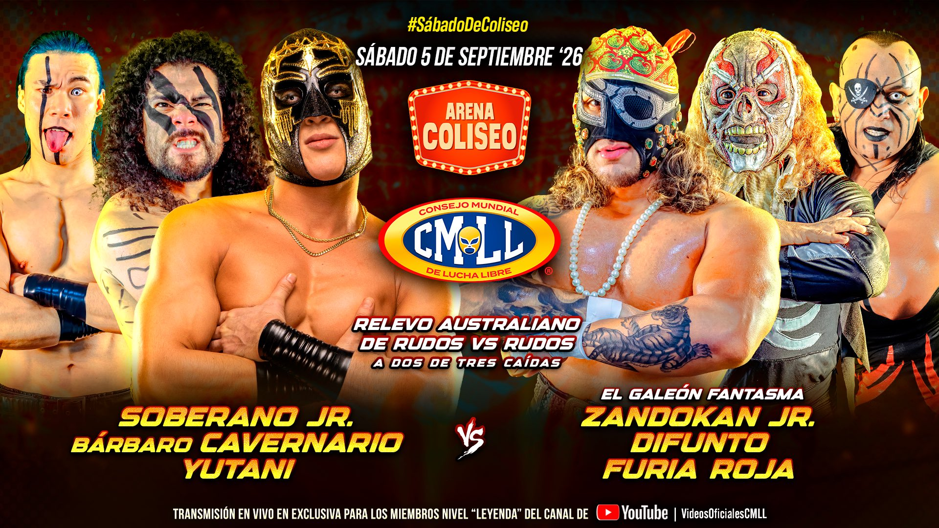 CMLL Sábado De Coliseo Results (9/5/2026): Soberano Jr., Bárbaro Cavernario & Yutani vs. Galeón Fantasma, Hermanos Chávez vs. Depredadores, More