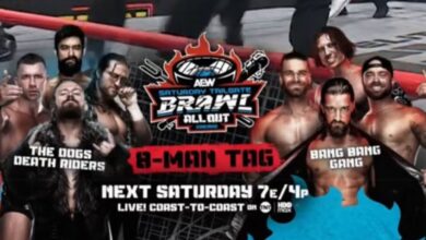 Bang bang gang, death riders, the dogs, aew tailgate brawl