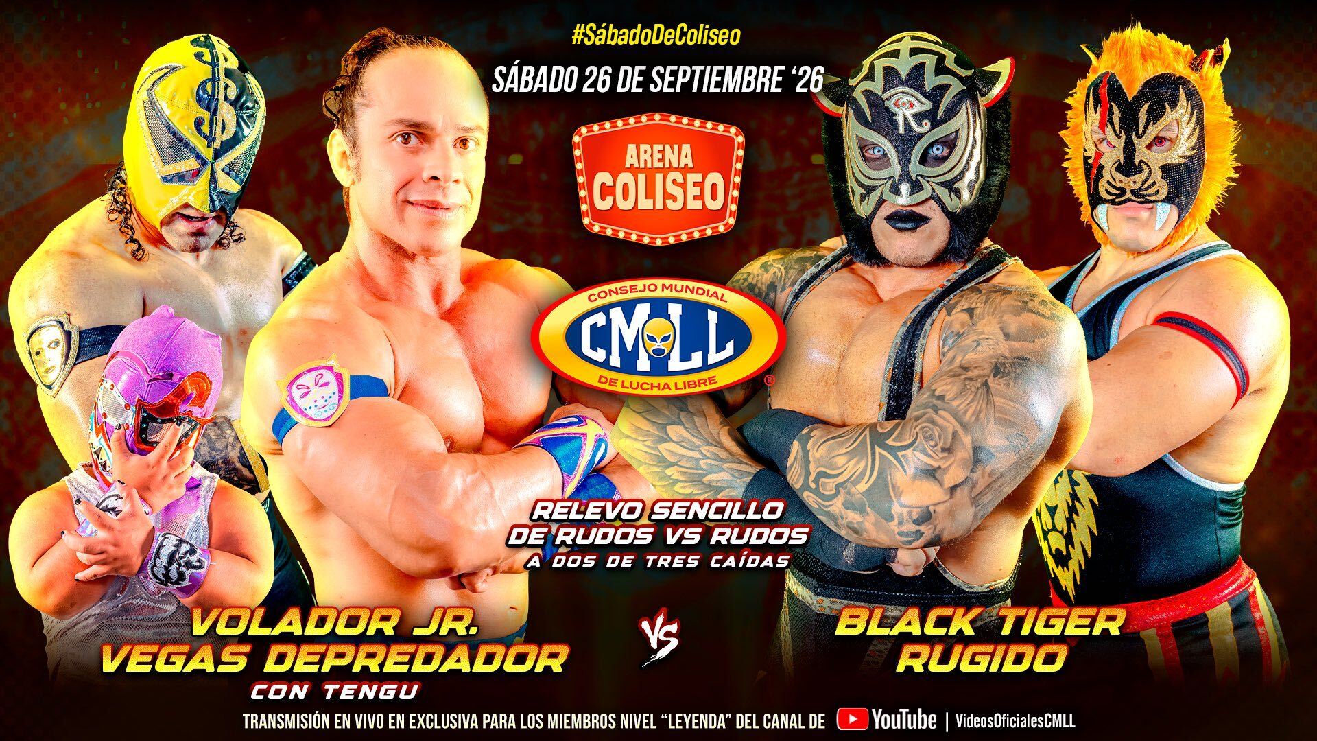 CMLL Sábado De Coliseo Results (9/26/2026)