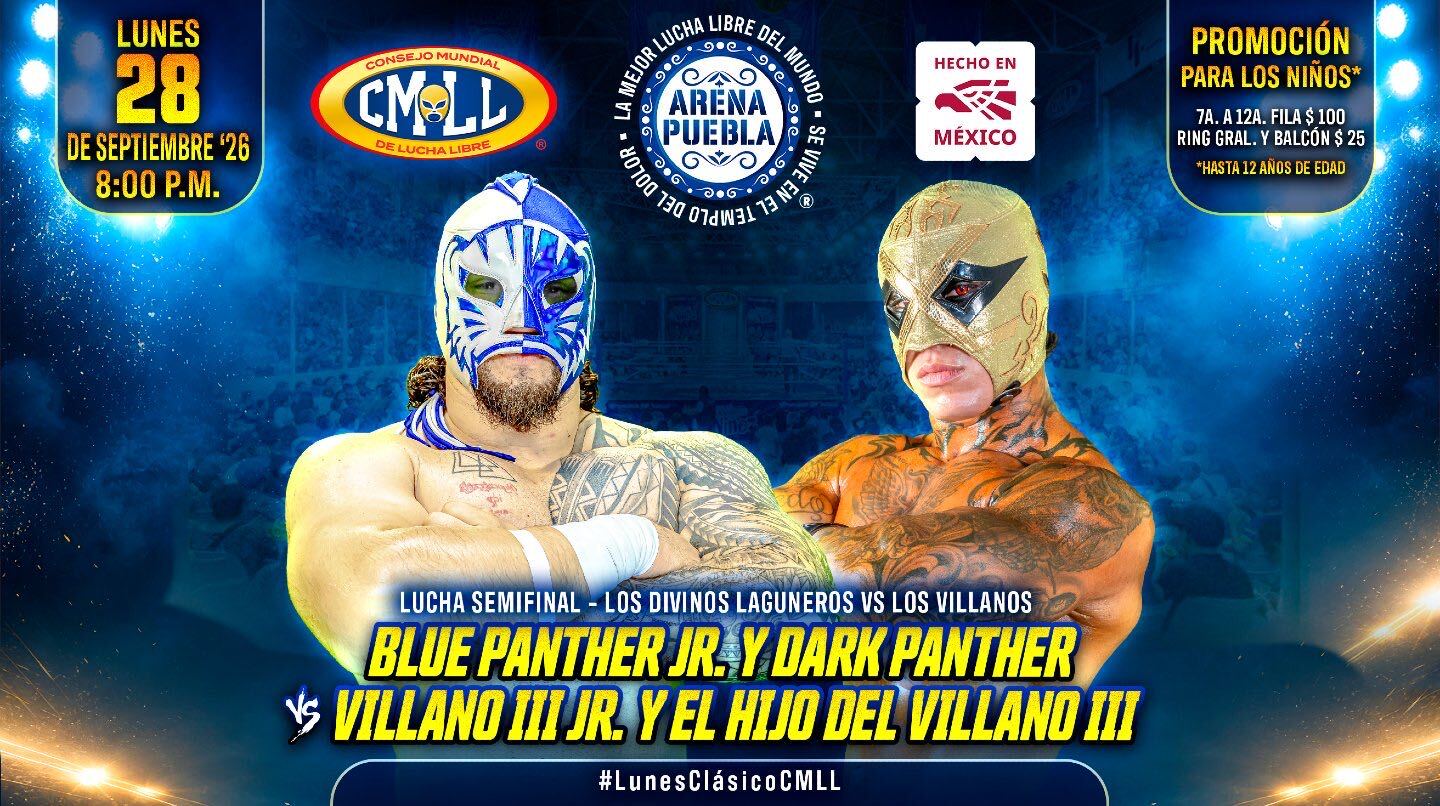 CMLL Lunes Clásico Results (9/28/2026)