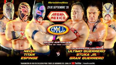 CMLL Martes de Arena Mexico Results (9/29/2026)
