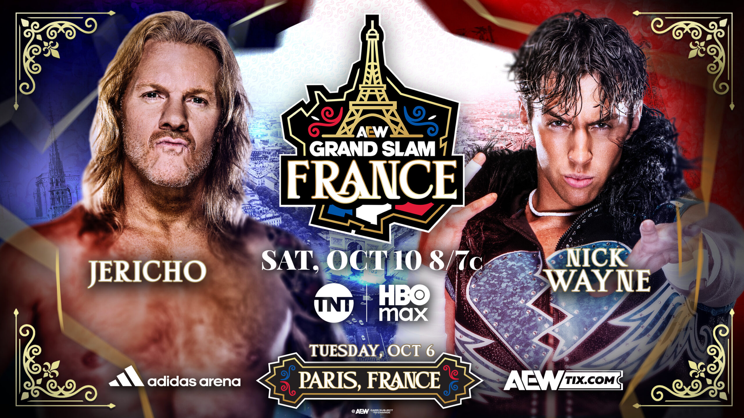 Chris Jericho vs. Nick Wayne Official For AEW Grand Slam France Collision