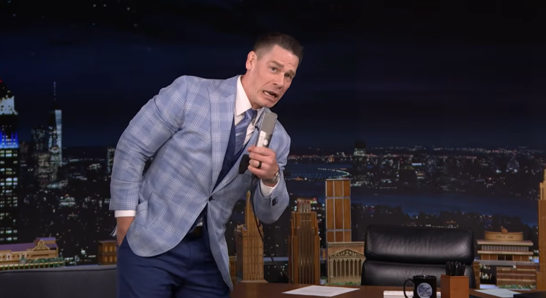 John Cena Gifts Jimmy Fallon Custom WWE Championship, Introduces Him For Entrance On The Tonight Show