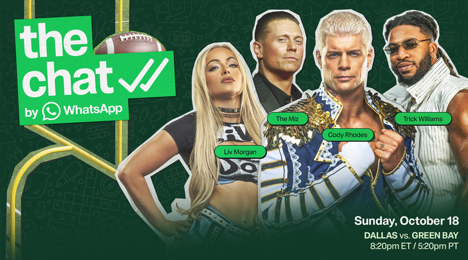 WWE Wrestlers To Join WhatsApp’s ‘The Chat’ For Live Reactions To NFL Games
