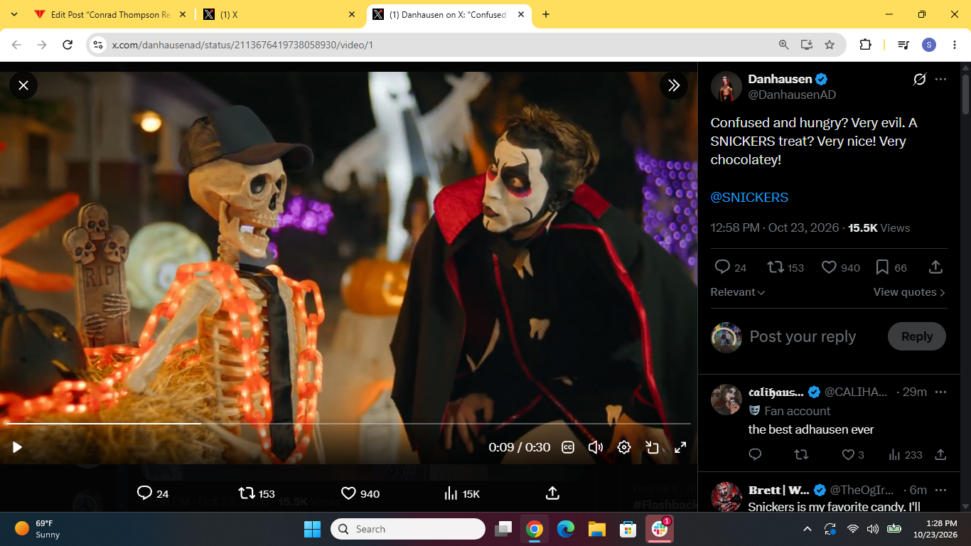 Danhausen Appears In Snickers Halloween Ad