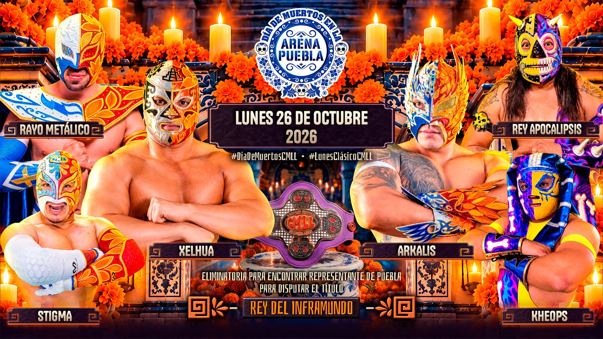CMLL Lunes Clásico Results (10/26/2026): Xelhua Advances to the Rey del Inframundo Finals, More